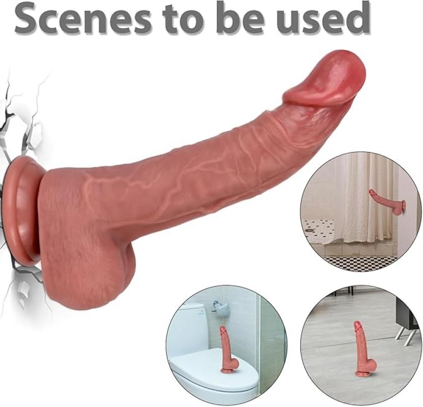 9 Inch Ultra-Realistic Silicone Dildo - Lifelike Veins & Thick Girth w/ Suction Cup Base